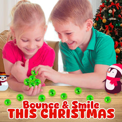 Playbees smiley-face bounce ball, 1 inch, great as classroom rewards.