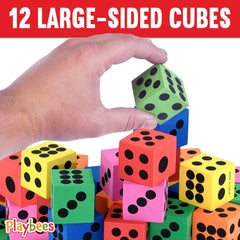 Playbees foam dice with soft edges for safe indoor and outdoor play.