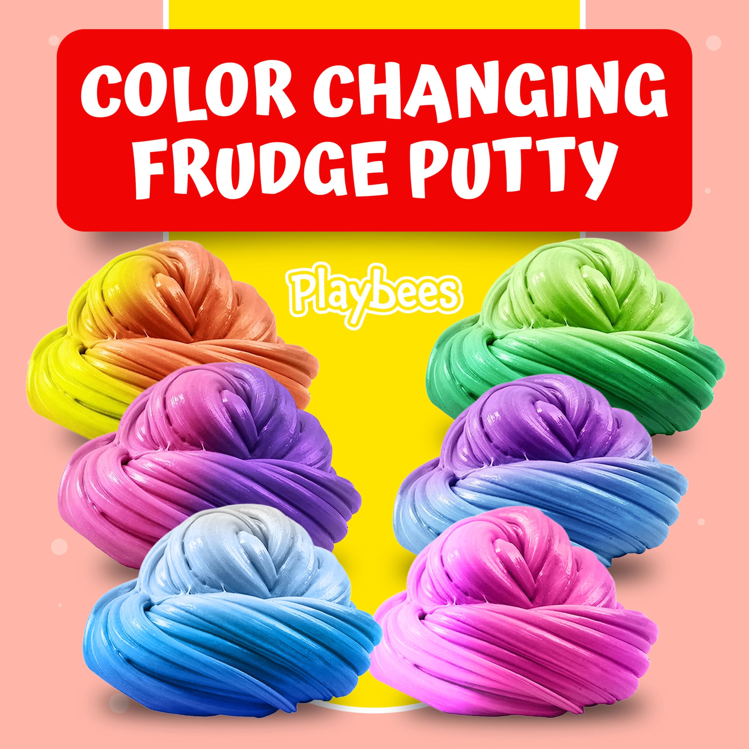 Playbees therapy putty texture close-up highlighting soft squish and safety.