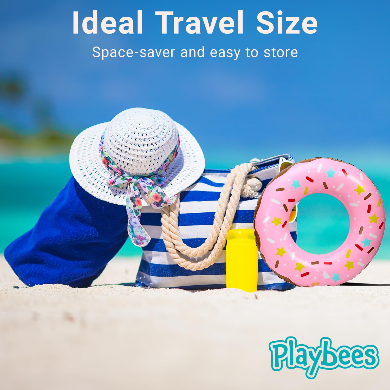 Playbees Thick PVC Donut Float offers durable, long-lasting summer use.
