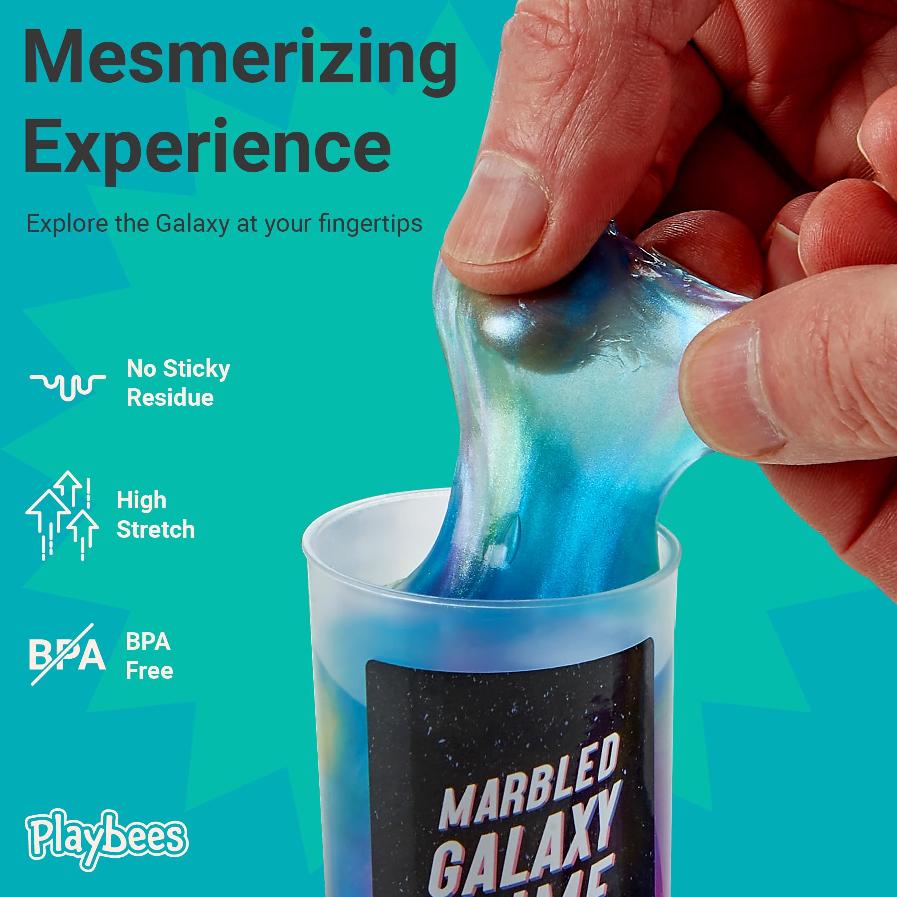 Playbees Unicorn Slime galactic hues inspire vivid storytelling and color exploration.