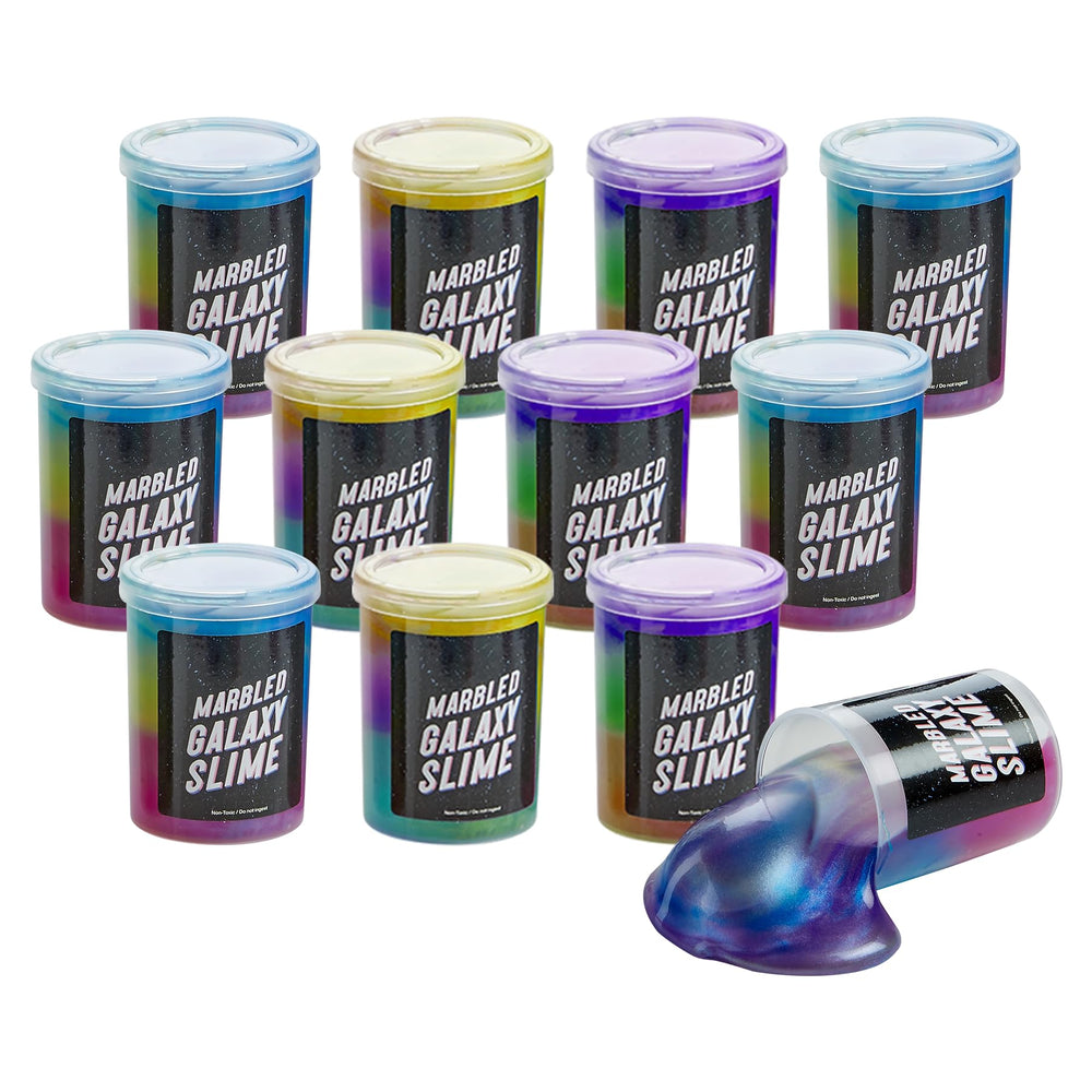 Playbees Unicorn Slime with marbled galaxy design for creative play and stress relief.