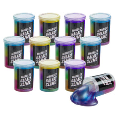 Playbees Unicorn Slime with marbled galaxy design for creative play and stress relief.