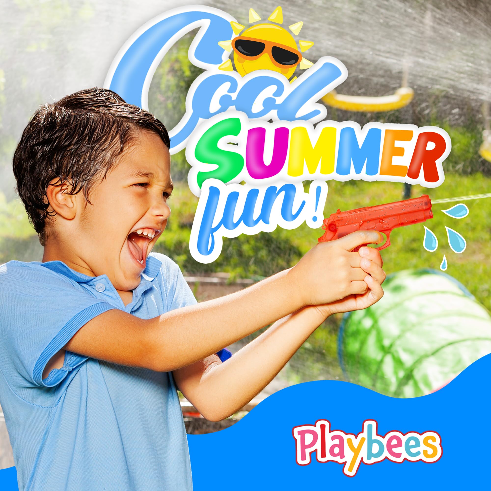 Playbees Water Blasters 6inch, squirt action for fun water fights