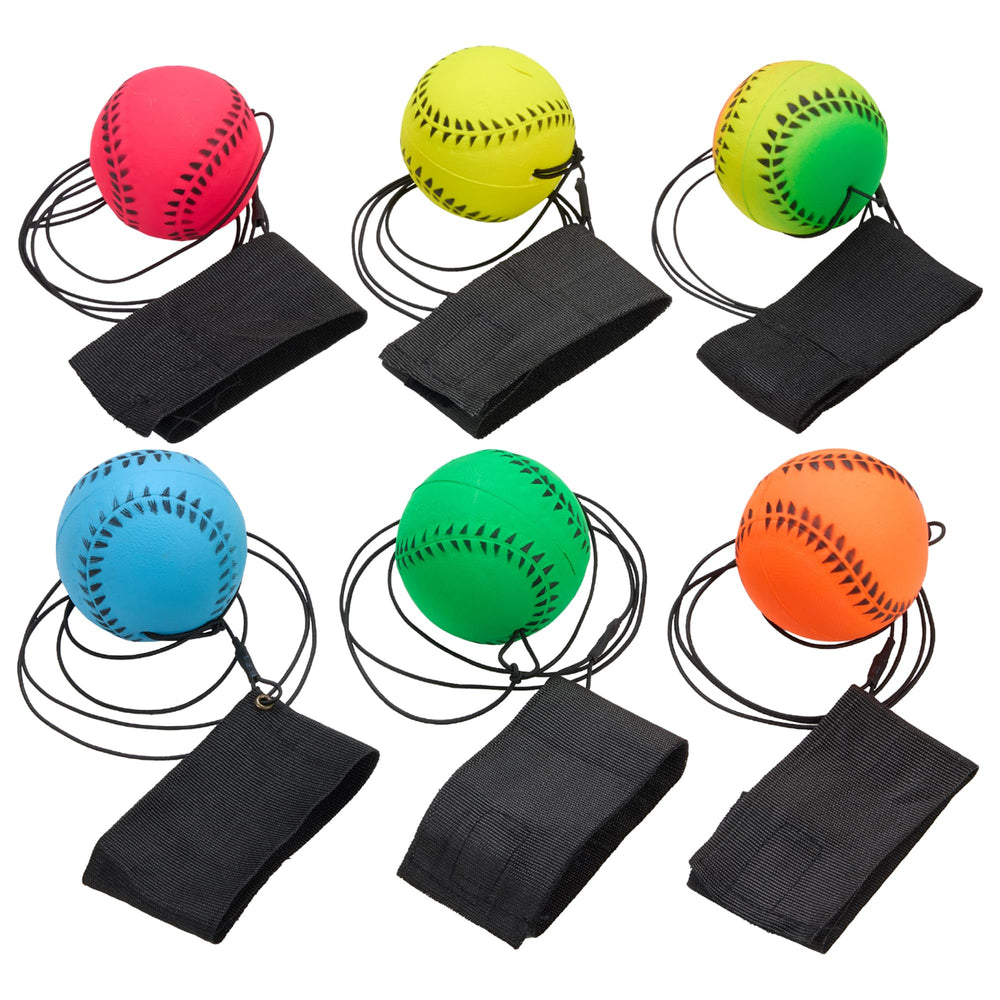 Playbees wrist-baseballs neon-reactive for easy visibility during outdoor play.