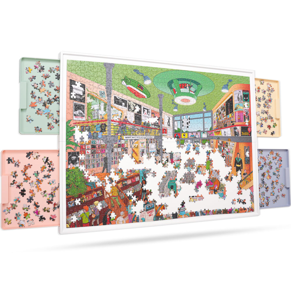 Playboda 2-in-1 rotating puzzle board top view for easy piece access
