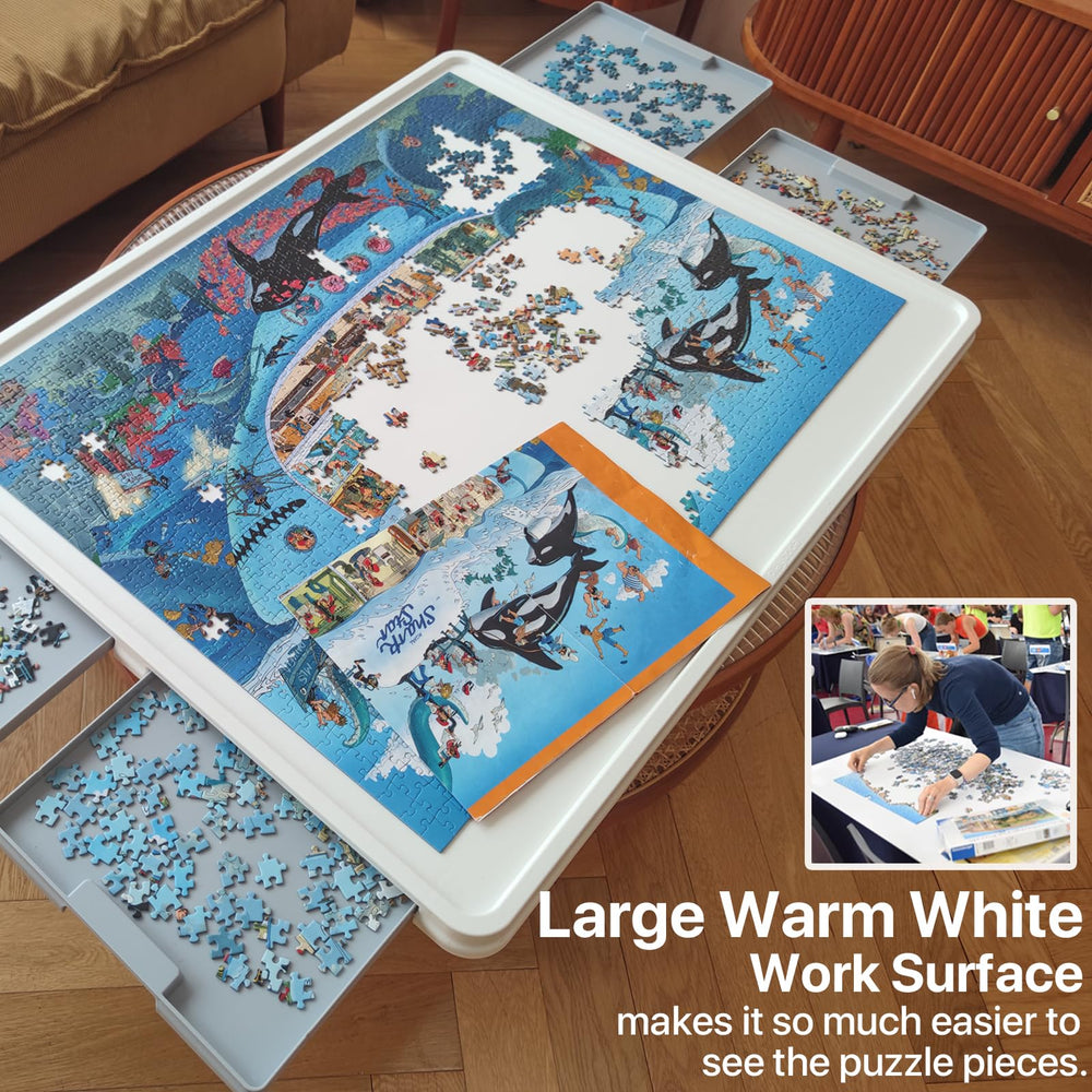 Playboda 18 inch Lazy Susan rotates smoothly for large puzzles.