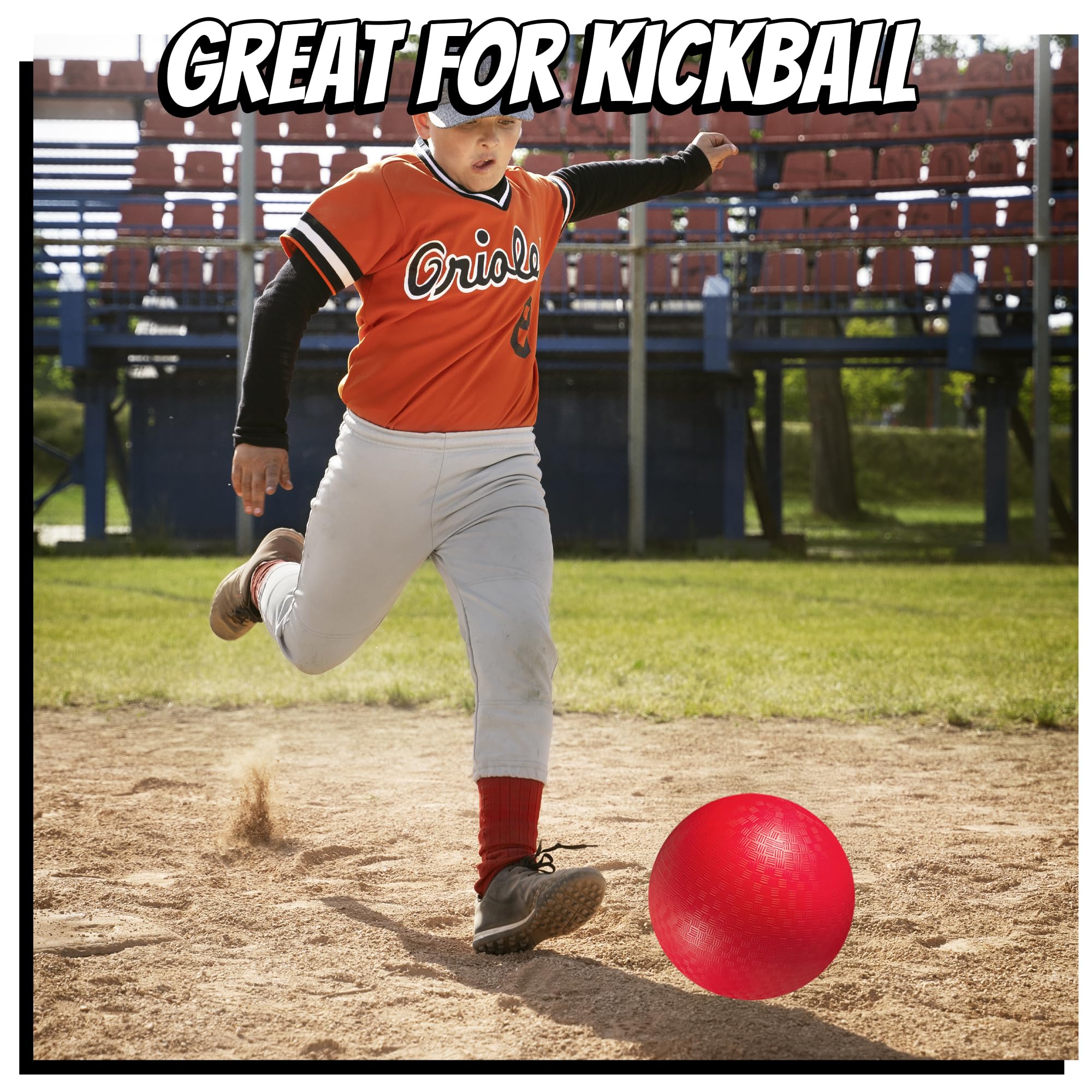 PlayBolt 10-inch kickball layout with games setup for active play.