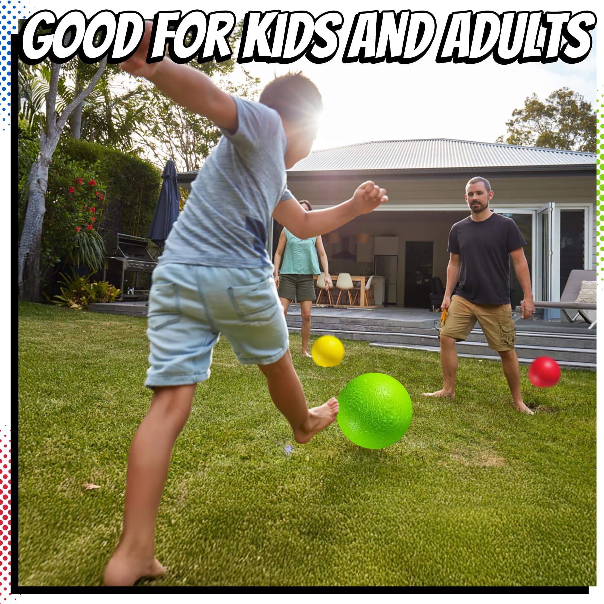 PlayBolt 10-inch green kickball close-up for versatile indoor and outdoor play.