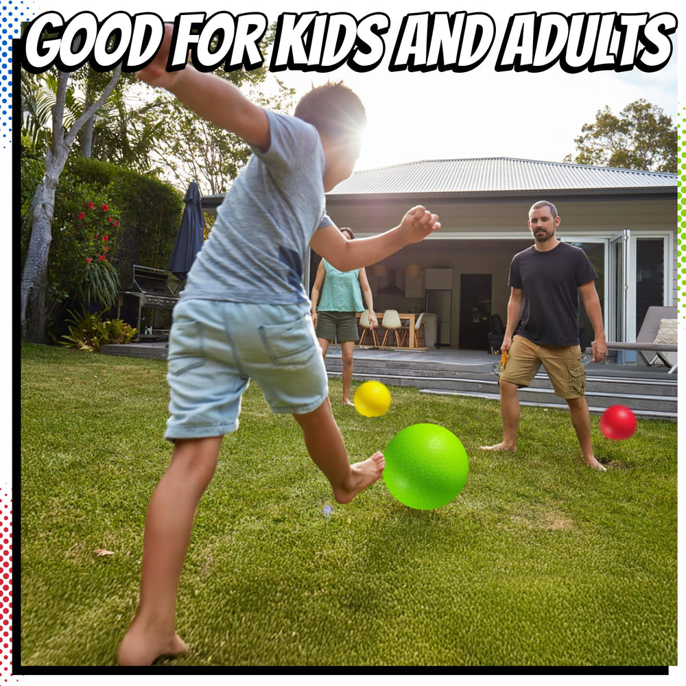 PlayBolt 10-inch green kickball close-up for versatile indoor and outdoor play.