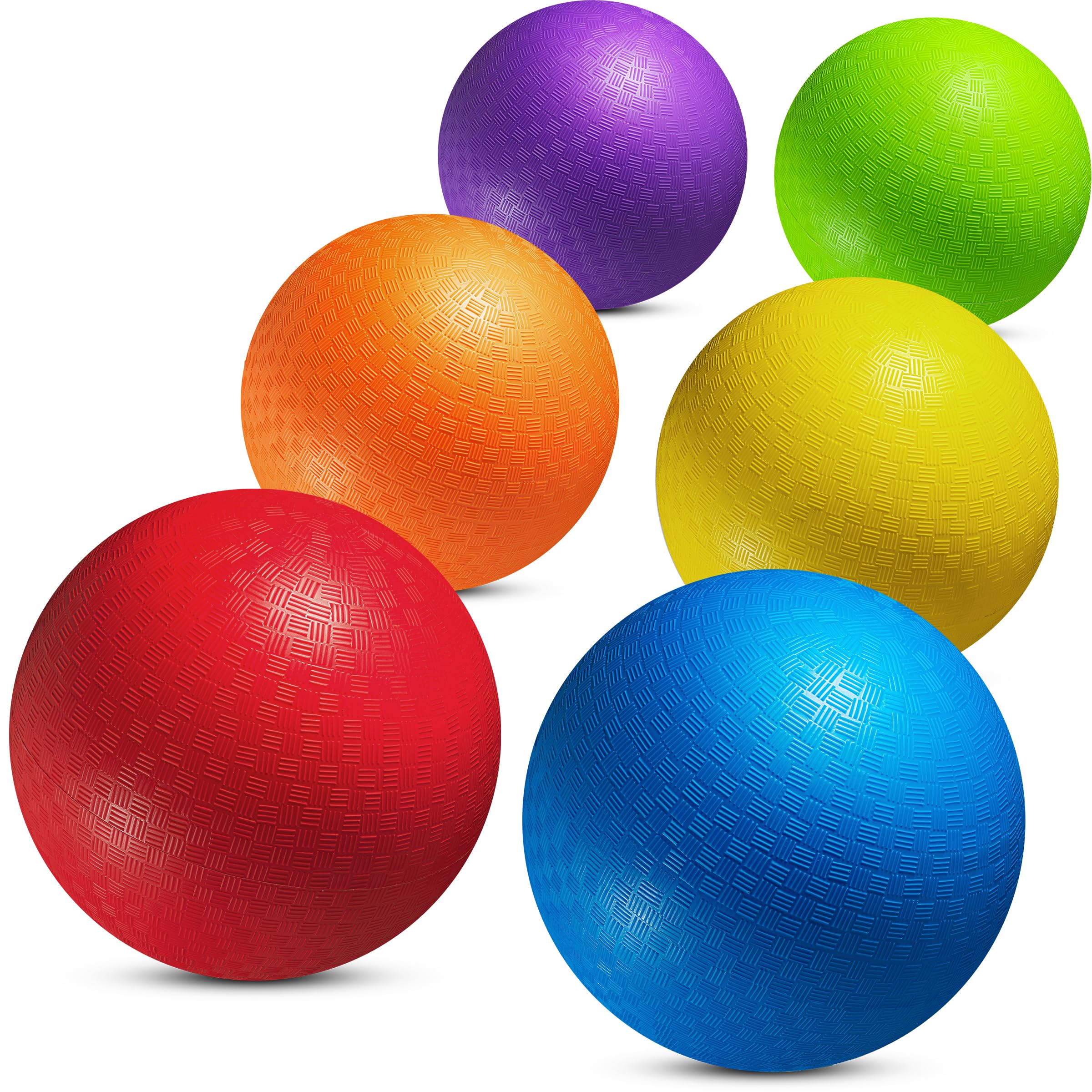 PlayBolt 5” playground ball blue close-up highlights vibrant grip and bounce.