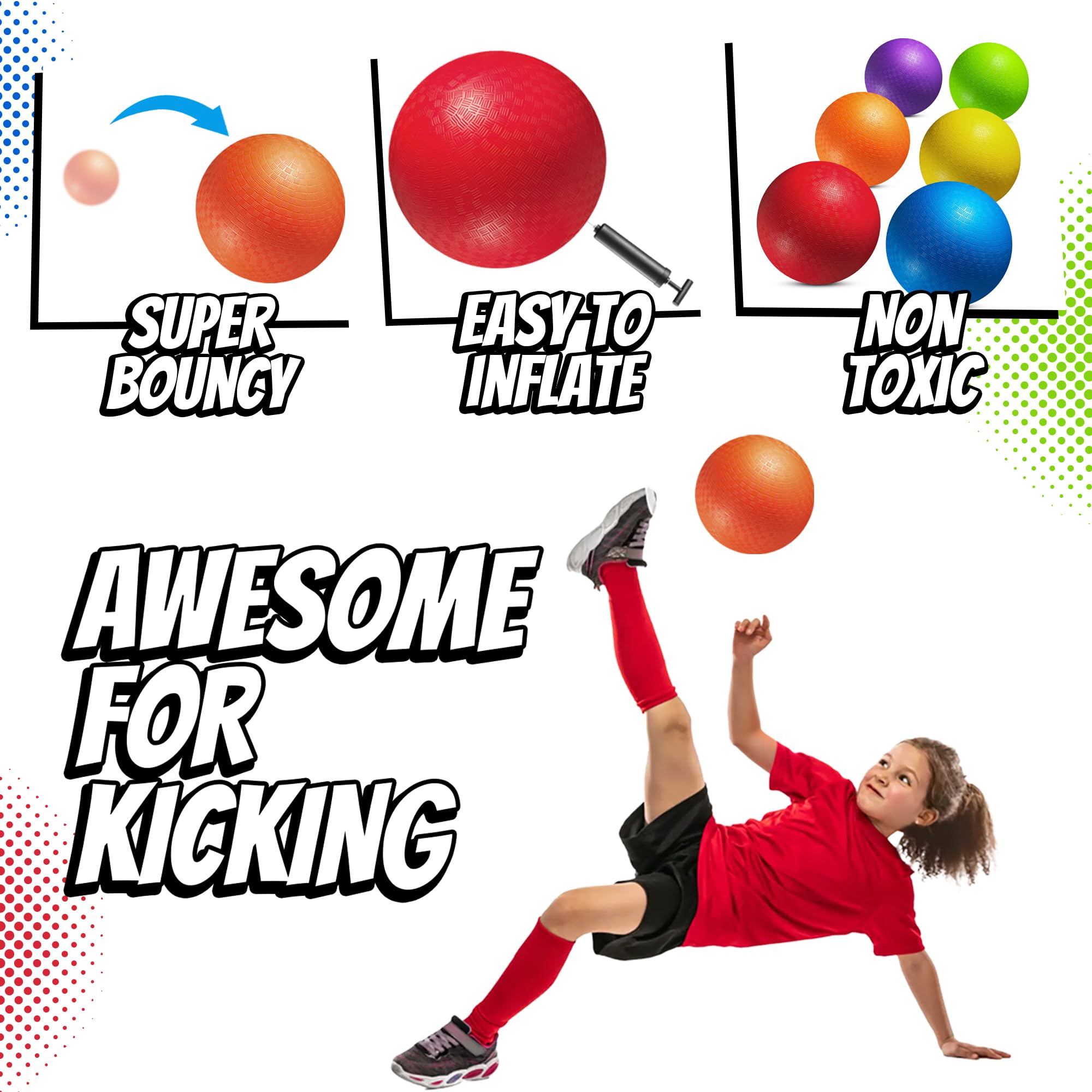 PlayBolt 8.5-inch yellow playground ball boosts visibility during games