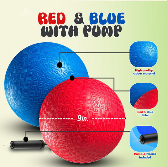 PlayBolt blue 9-inch kickball designed for easy gripping and kicking.