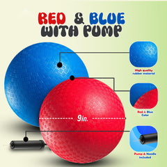 PlayBolt blue 9-inch kickball designed for easy gripping and kicking.