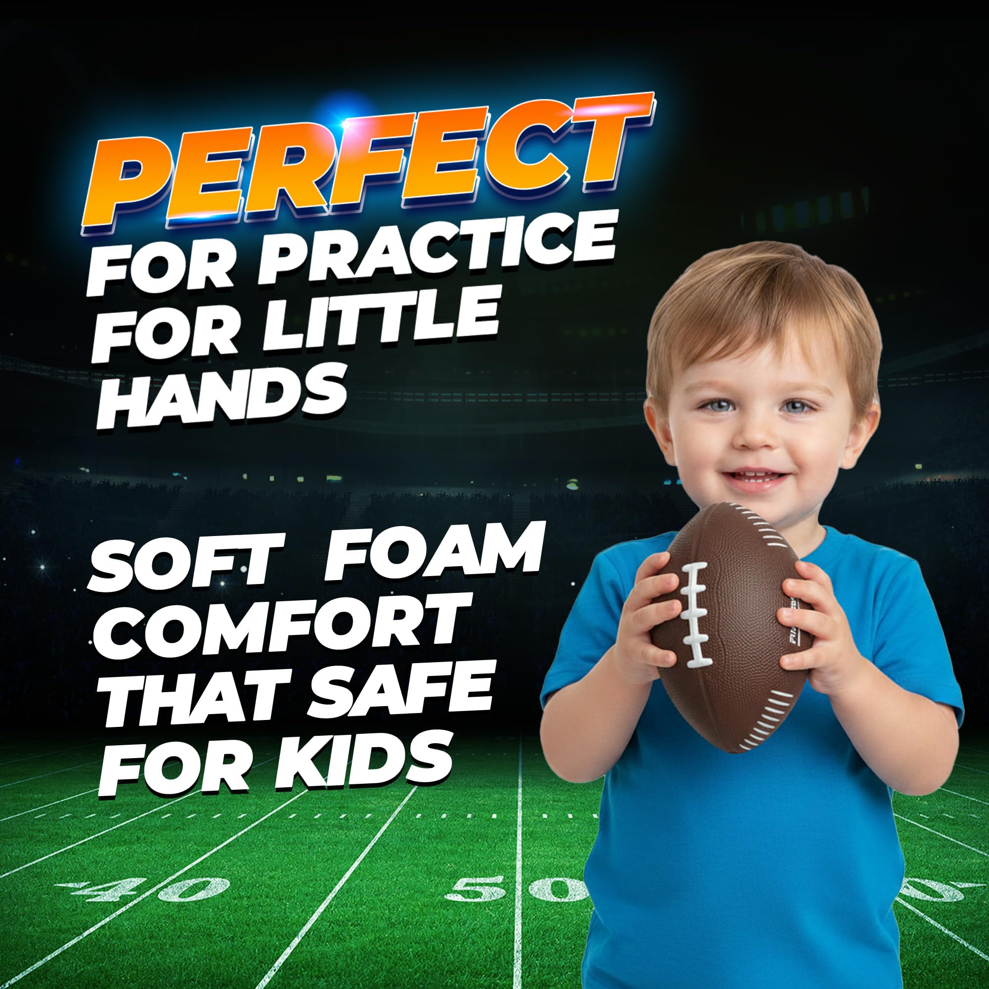 PlayBolt foam footballs are lightweight and ideal for beginners' practice.