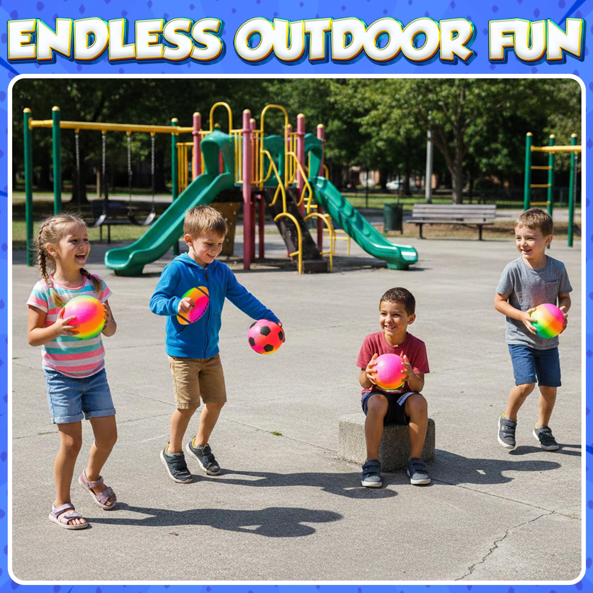 PlayBolt hand pump with needle for quick, simple inflation of rainbow balls.