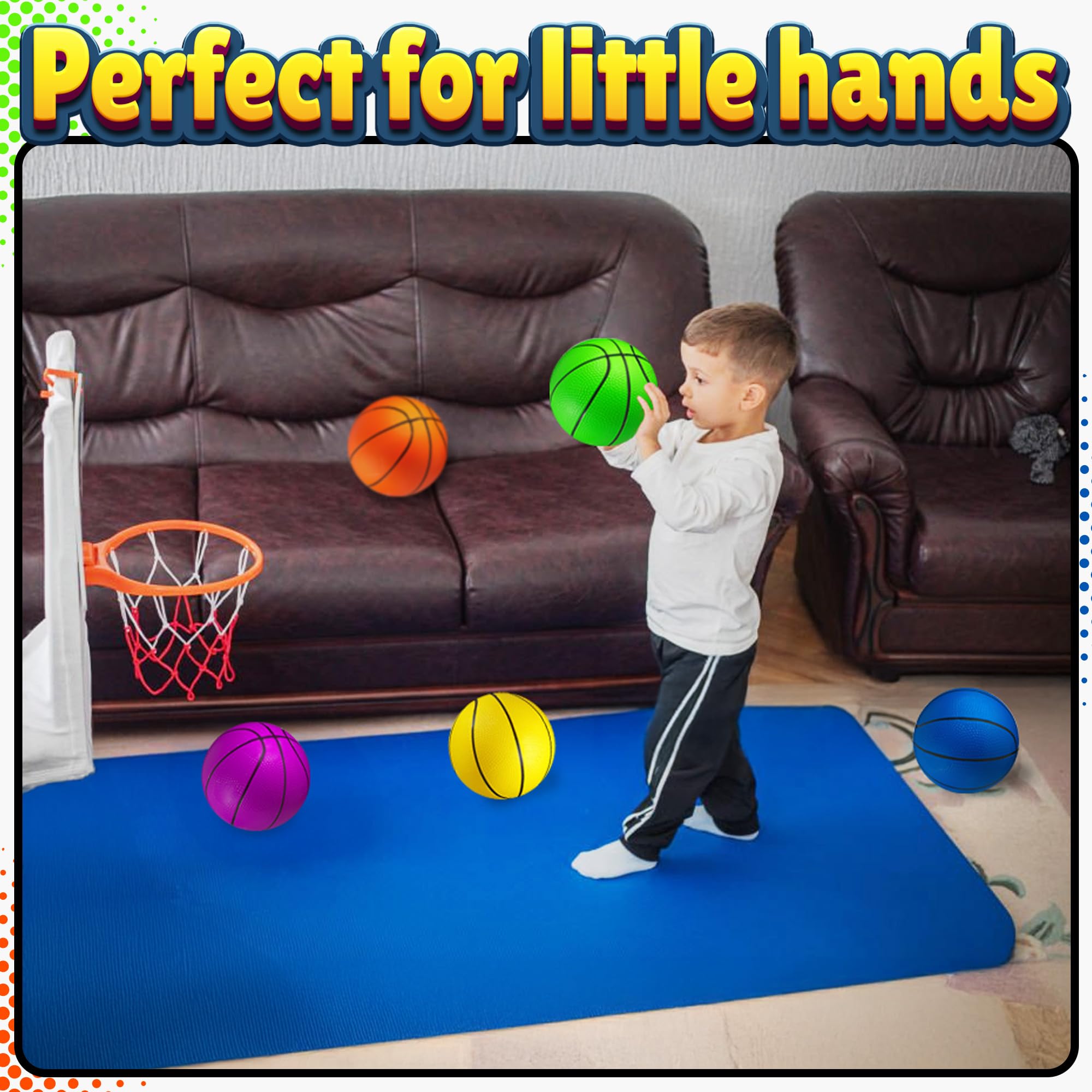 PlayBolt mini basketballs encourage shooting and dribbling in toddlers and kids.