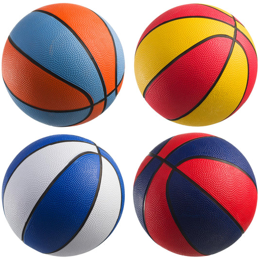 PlayBolt mini basketballs 7 inch pack of four for durable indoor or pool play.