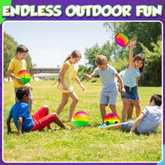 PlayBolt rainbow football 9in inflates to kid friendly size