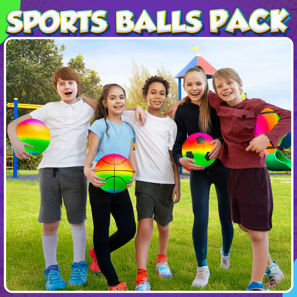 PlayBolt rainbow playground ball 8.5in for safe soft play