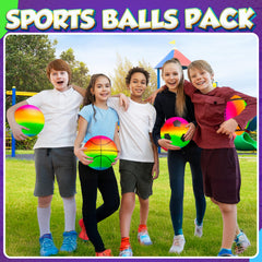 PlayBolt rainbow playground ball 8.5in for safe soft play