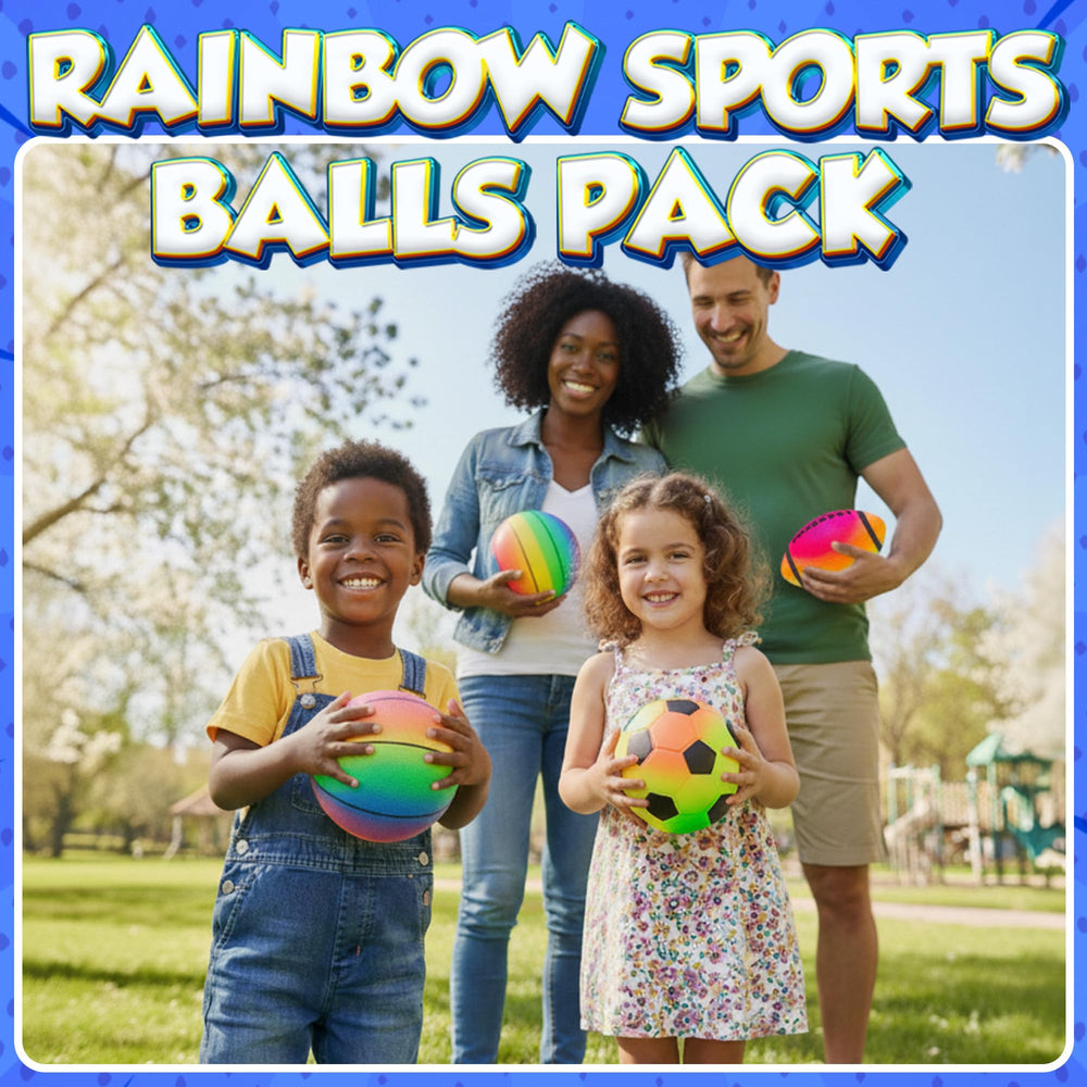 PlayBolt rainbow mini playground ball 5in, versatile for indoor or outdoor play.