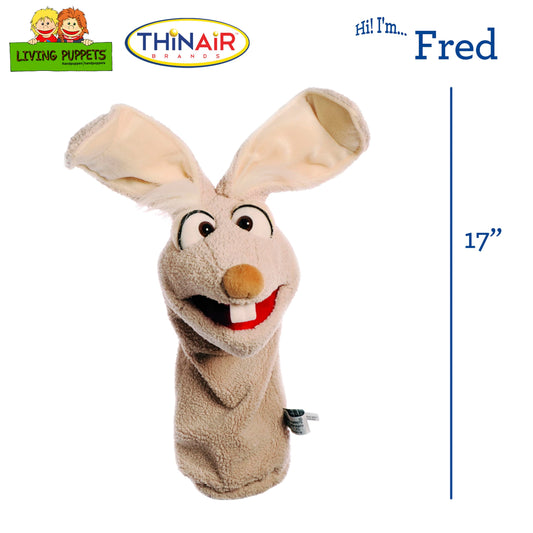 Close-up of Playful Minds Fred Rabbit plush material highlighting a soft, comforting touch.
