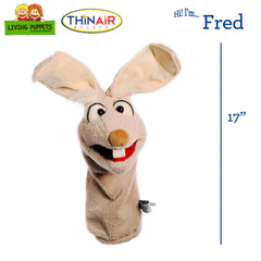 Close-up of Playful Minds Fred Rabbit plush material highlighting a soft, comforting touch.