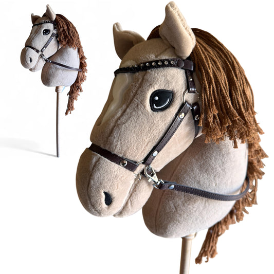 Playful Minds hobby horse head with rhinestones for show-ready detail.