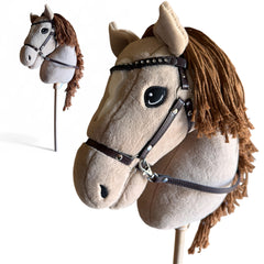 Playful Minds hobby horse head with rhinestones for show-ready detail.