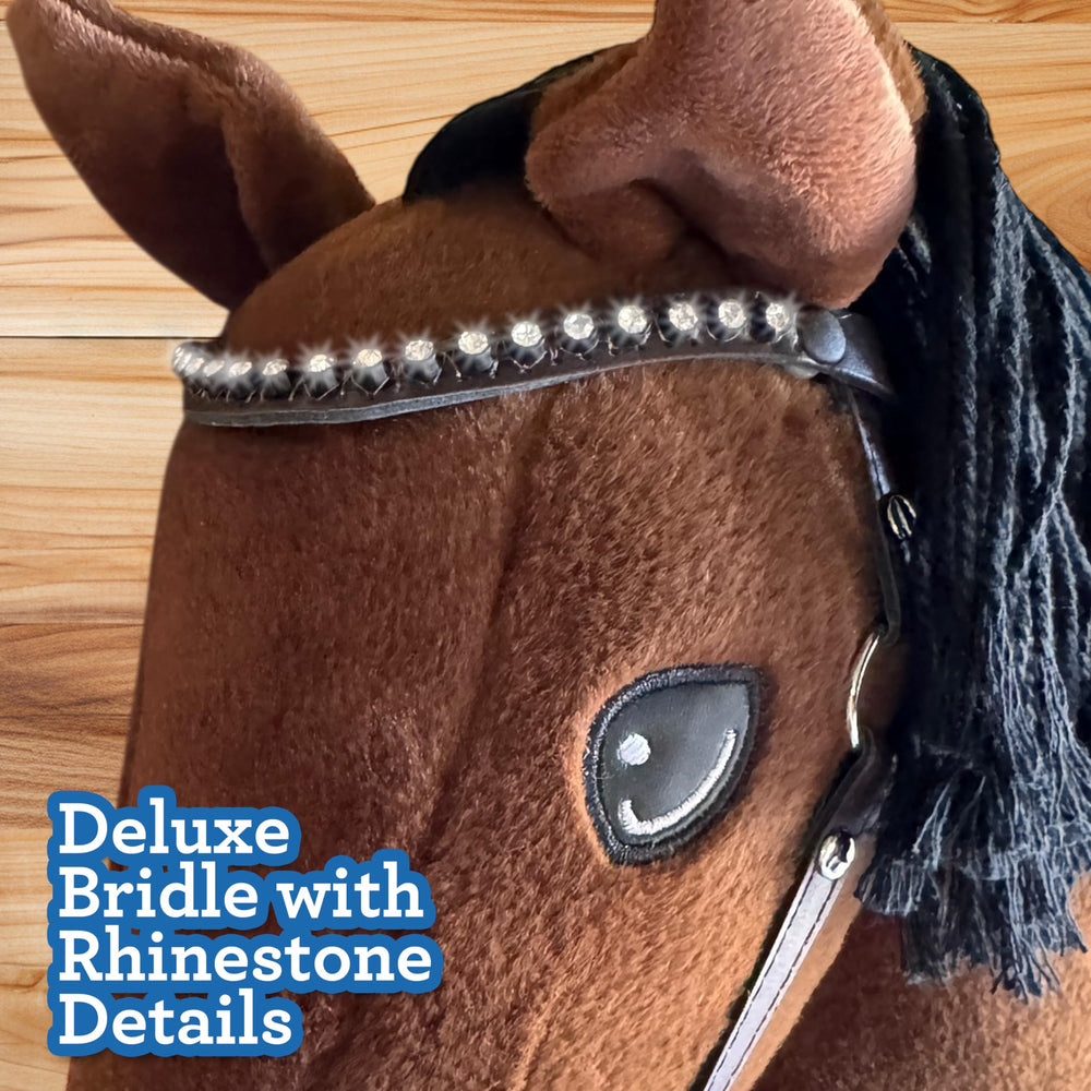 Screw-in stick attachment on Playful Minds hobby horse for easy storage