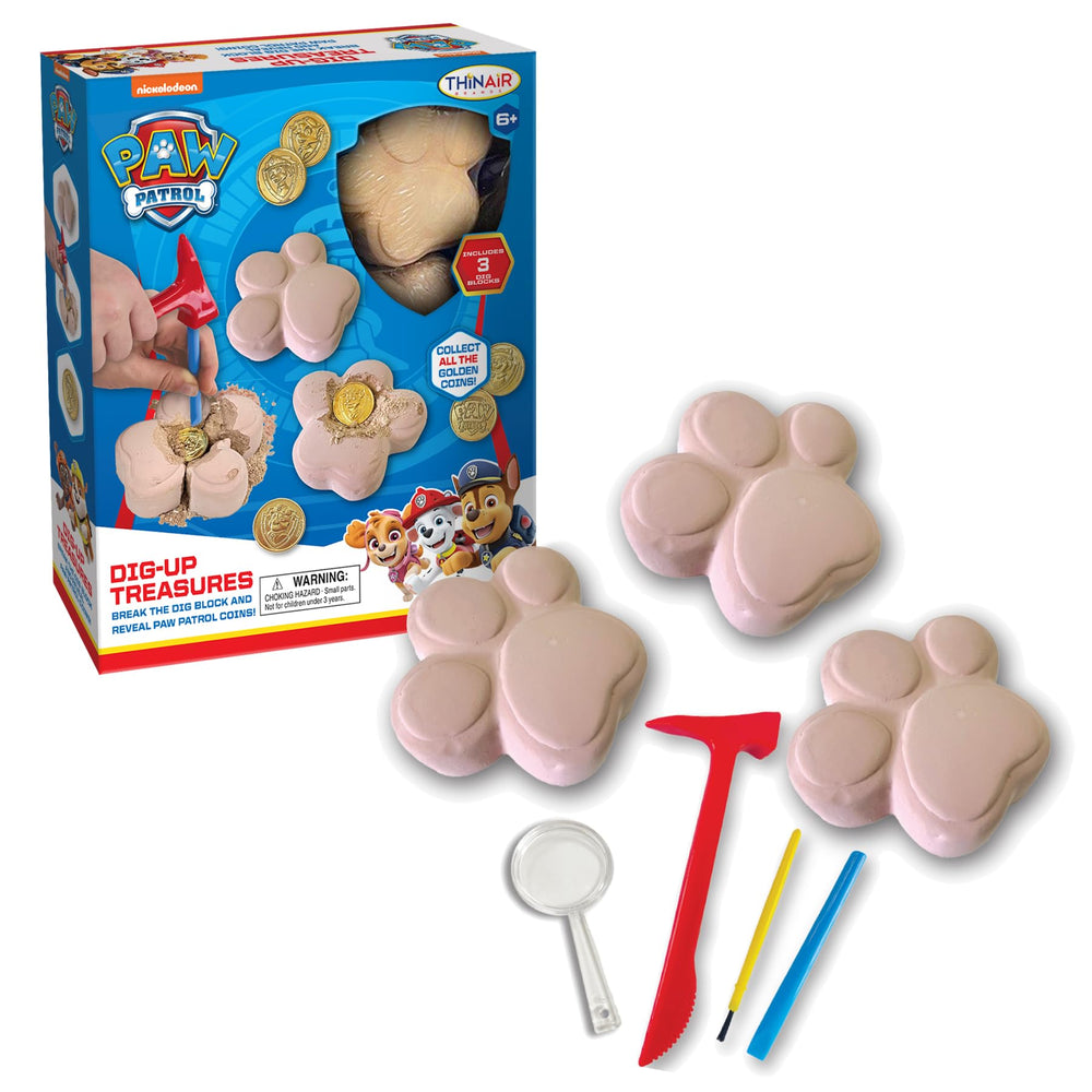 Playful Minds PAW Patrol Dig-Up Treasures Kit blocks ready for excavation adventure.