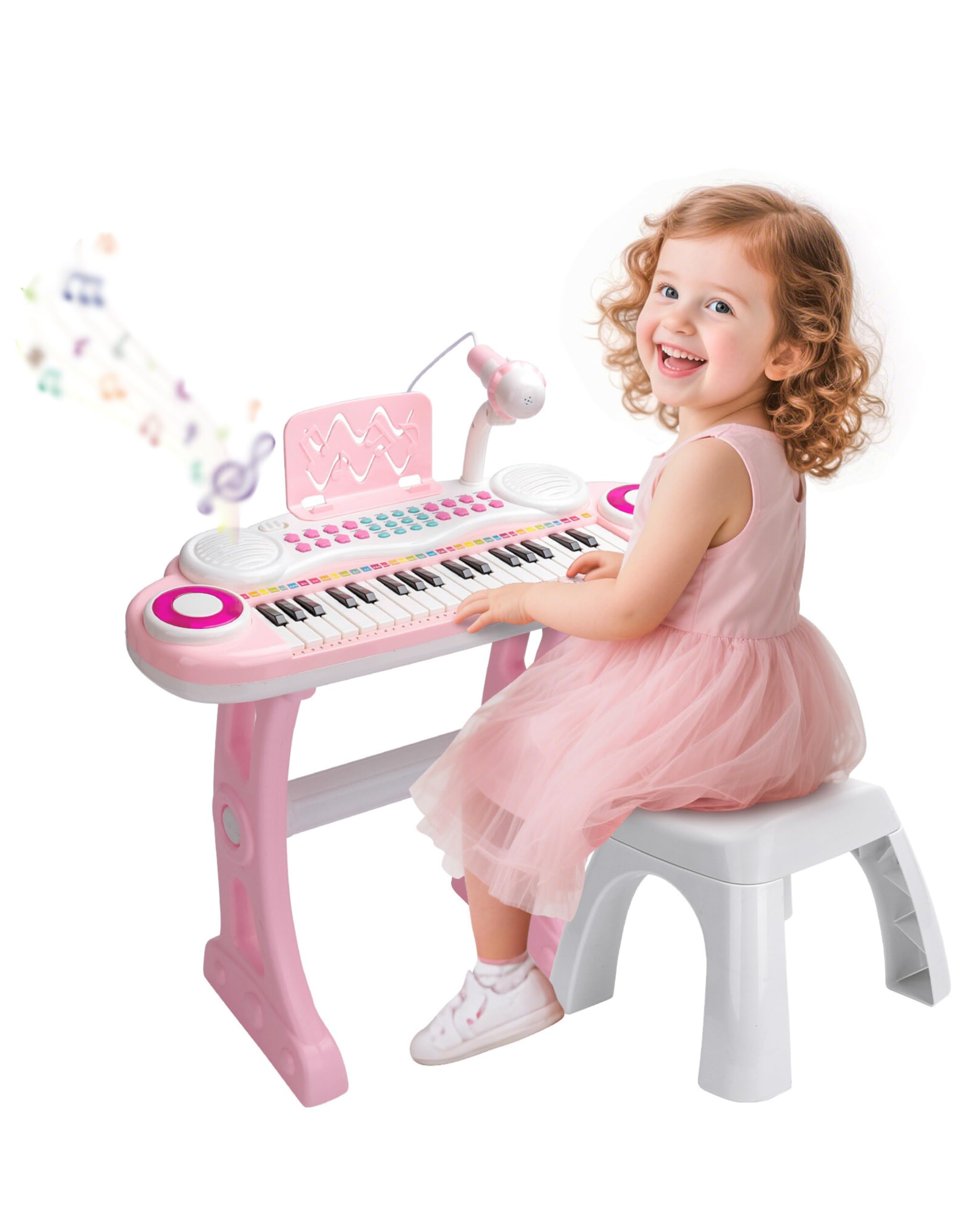 PLAYFULBAY 37-key kids piano front view for at-home music exploration