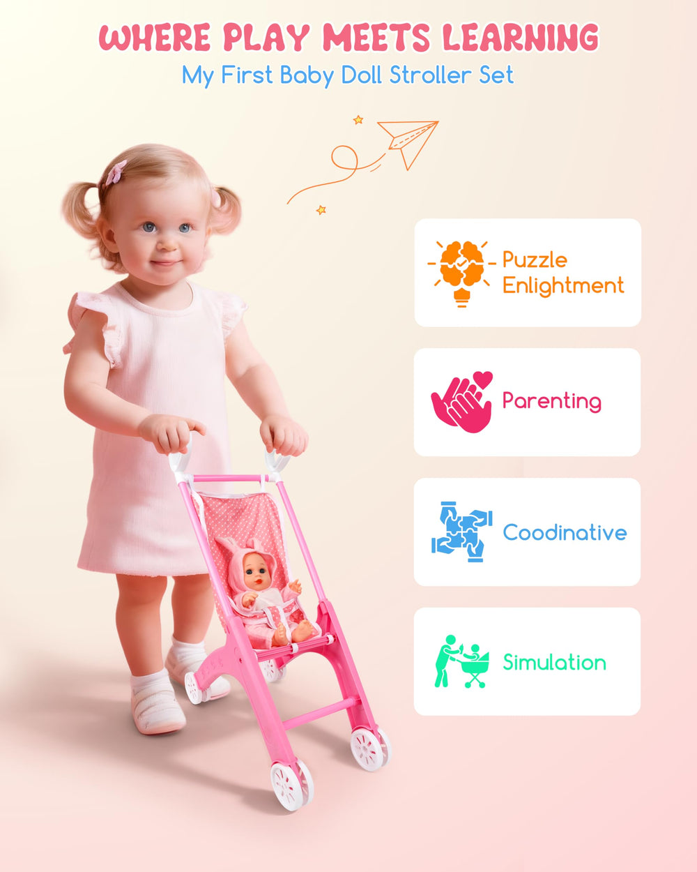 PLAYFULBAY baby doll feeding bits for mealtime role-play and conversation