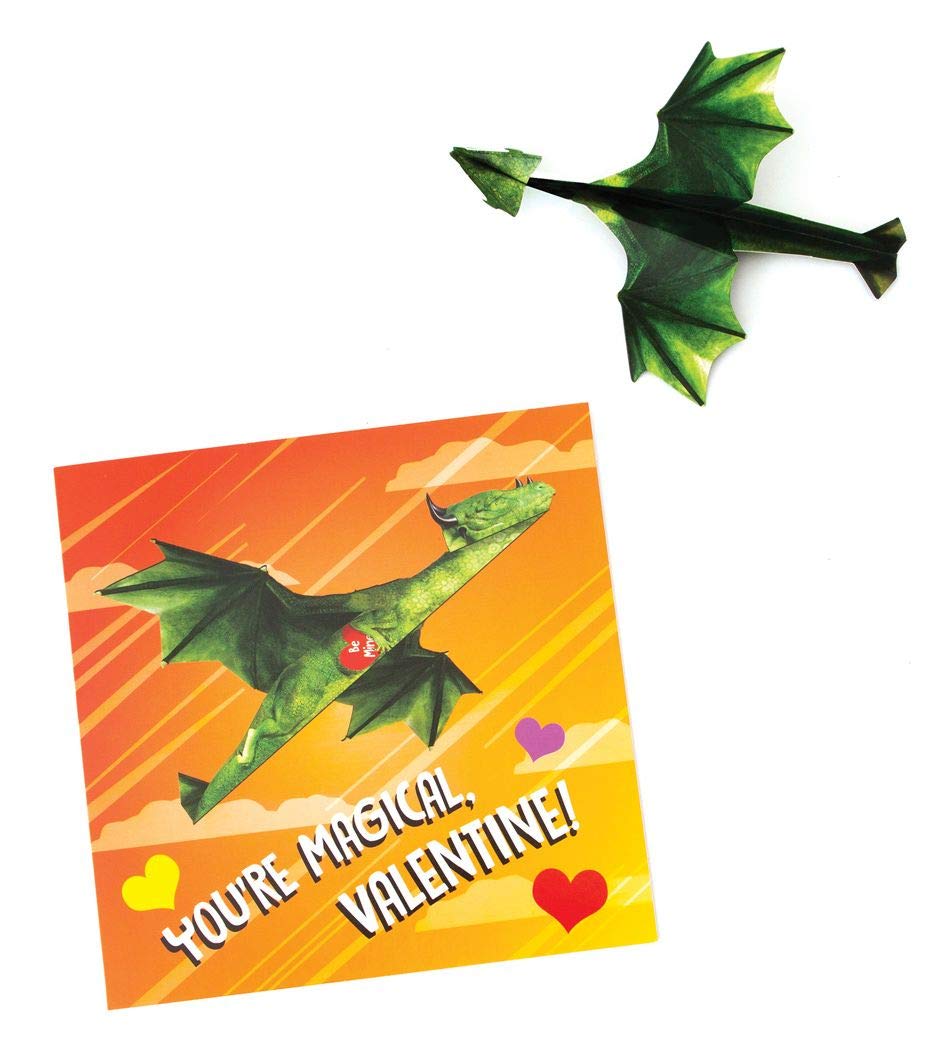 Playhouse Fold and Fly Dragons pop-out dragon adds interactive flair.