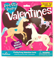 Playhouse Pretty Prancing Ponies card front with colorful, die-cut design for class exchanges