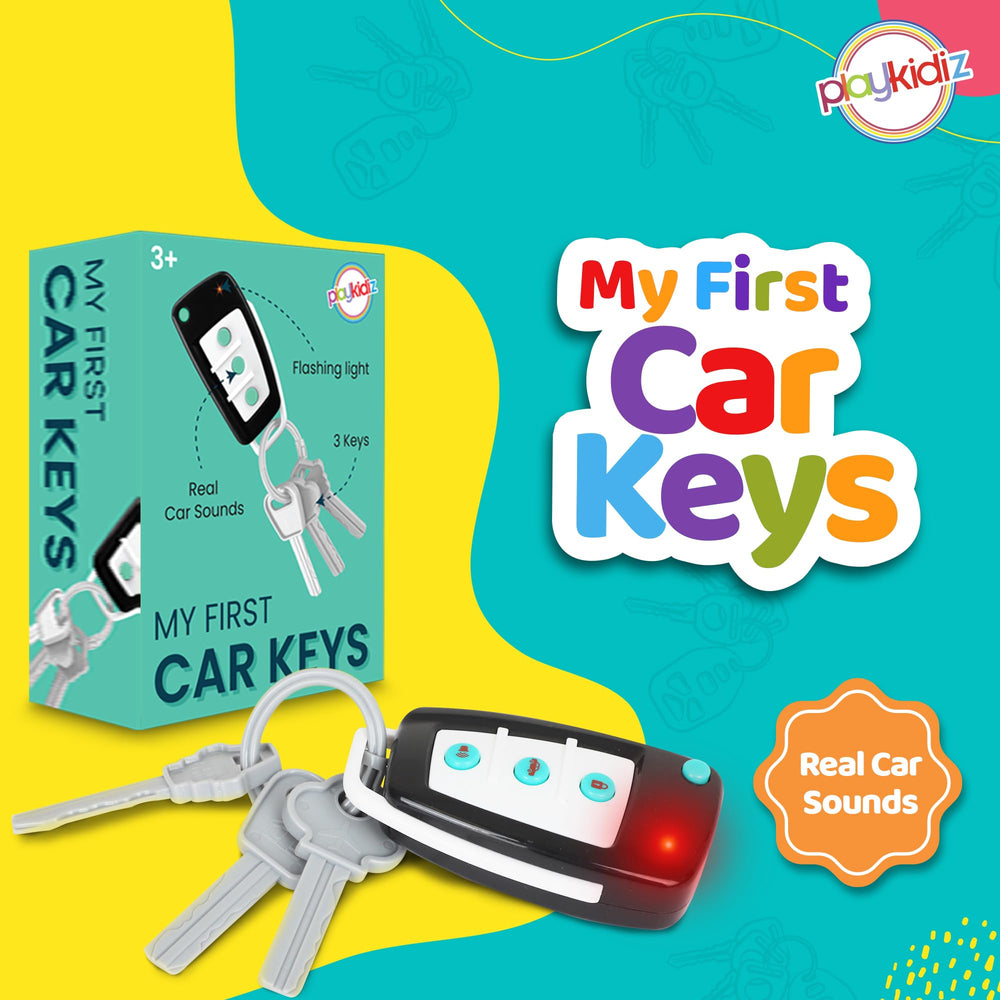 Playkidiz Car Keys flashlight feature adds visible cues for exploration and learning.
