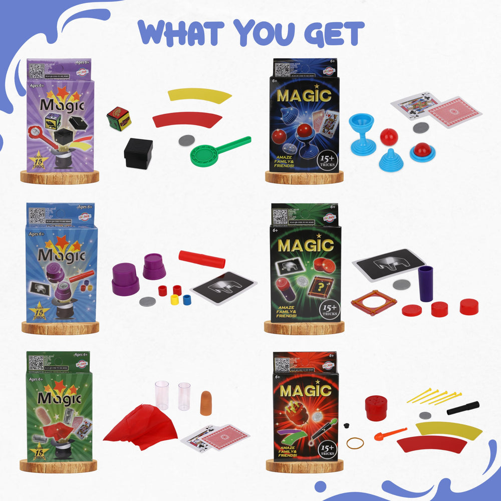 Playkidz 15 tricks set contents easy-to-learn tricks for curious young magicians.