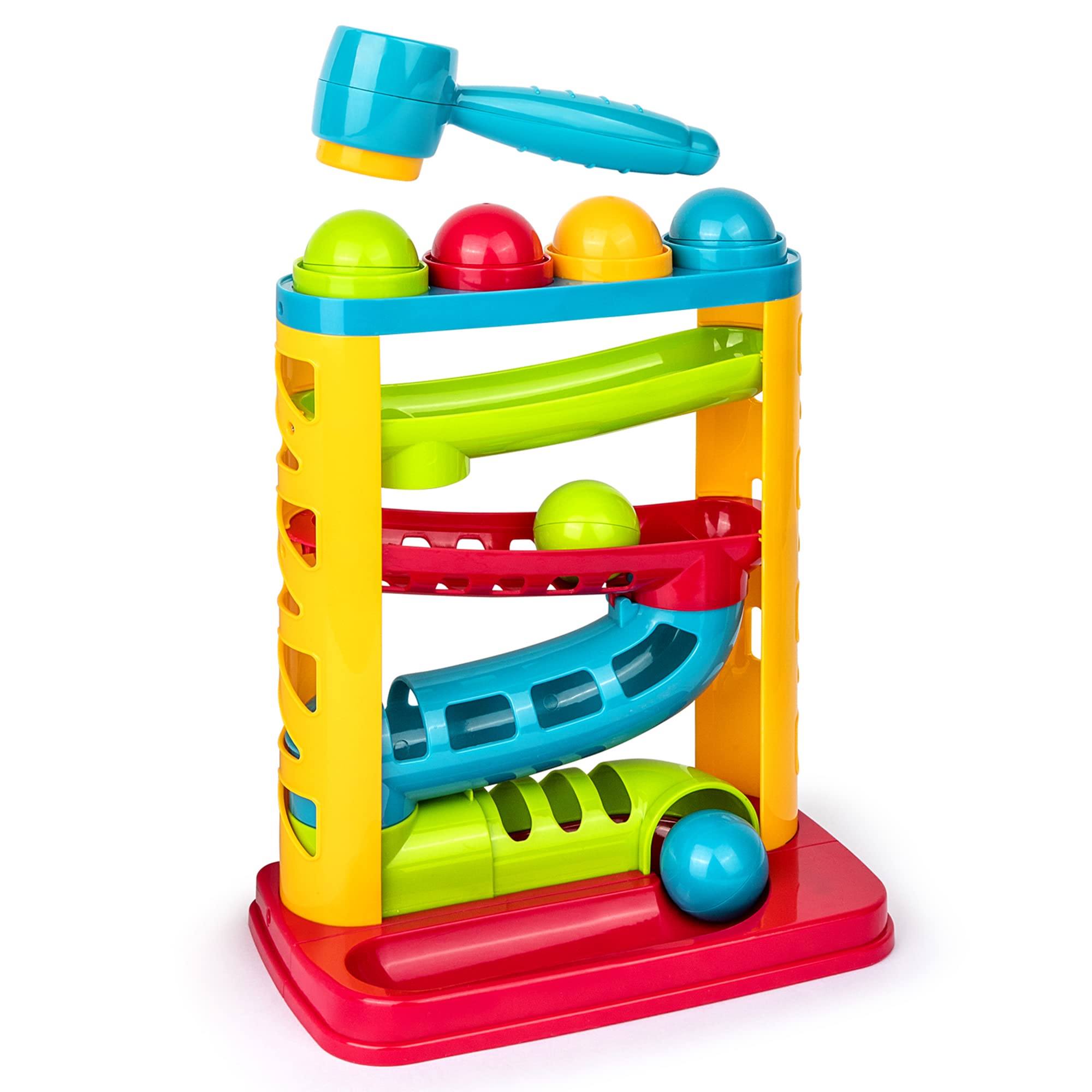 Playkidz durable pound a ball toy with hammer action supports toddler coordination