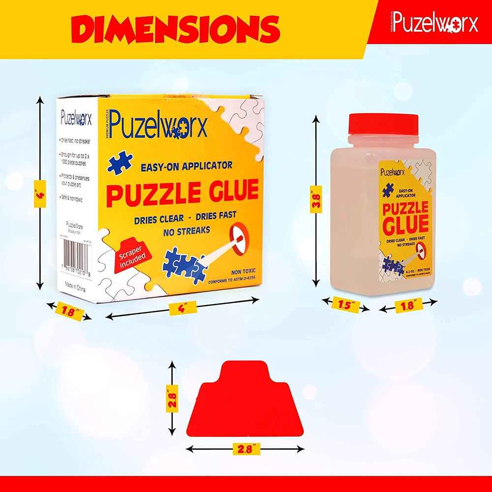 PuzzleWorx glue dries clear to protect puzzle art