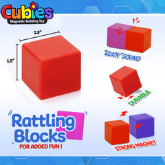 Playmags cubes 1-5 inch size with strong magnets for stable towers and engaging play
