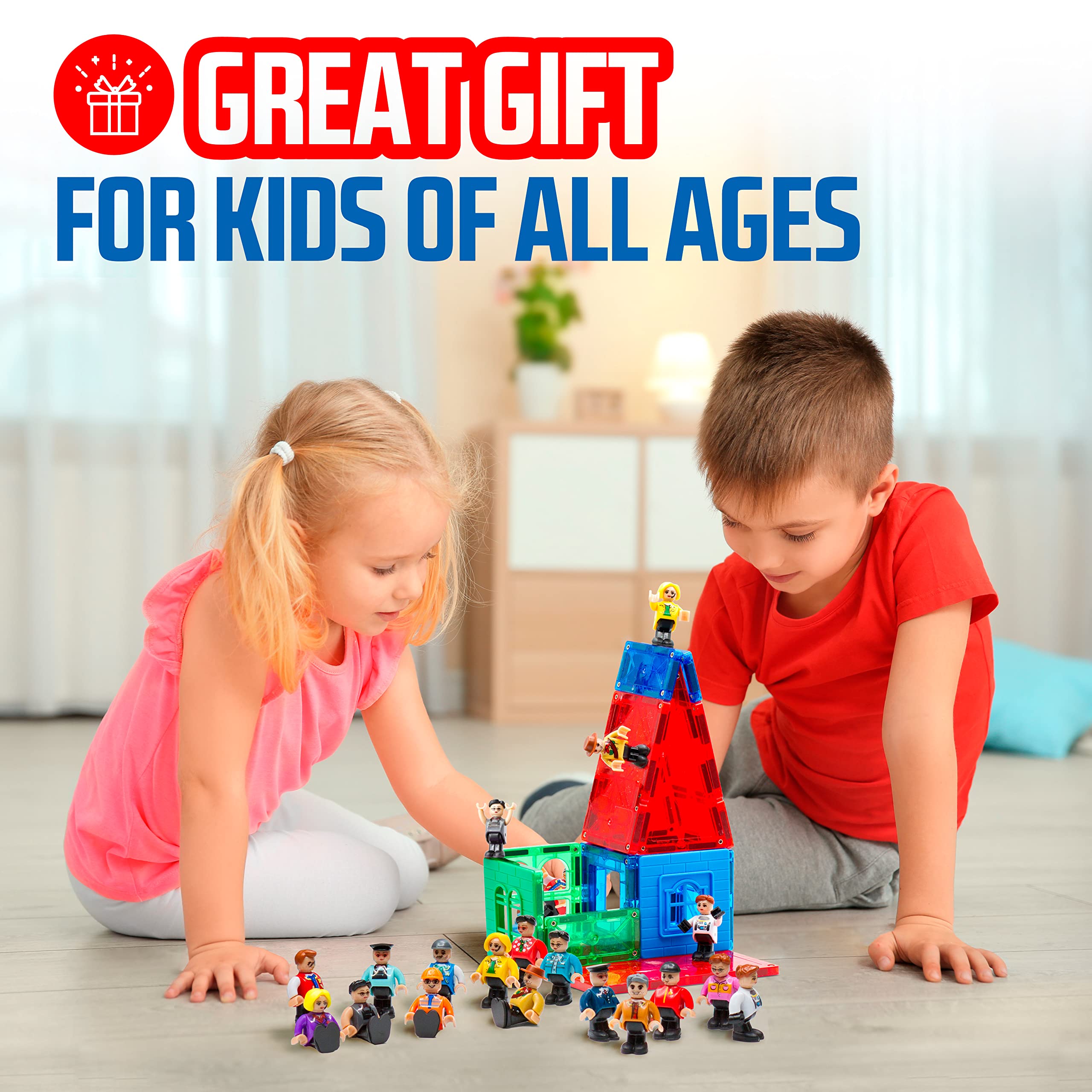 Playmags 15-piece figures support hands-on learning and collaborative play.
