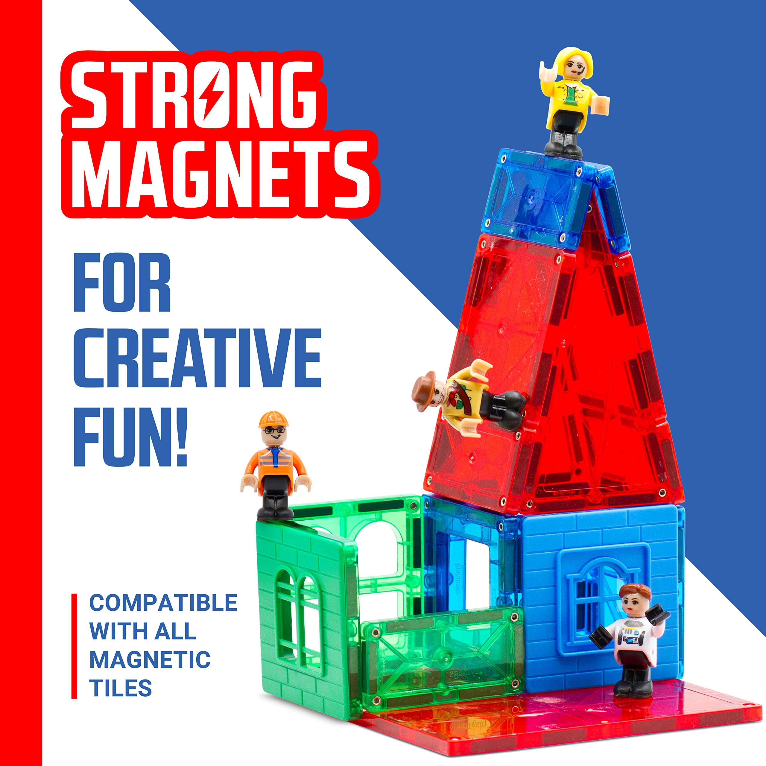 Playmags storage-friendly set keeps figures organized for quick setup between sessions.