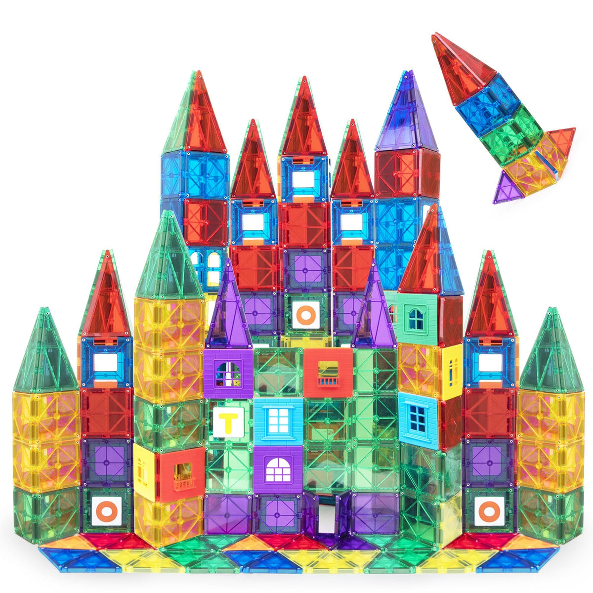 Playmags magnetic tiles 100pcs set for creative building and STEM exploration.