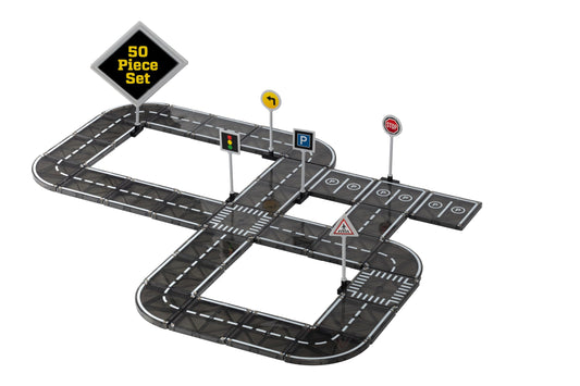 Playmags traffic lights add realistic signaling for safe play.