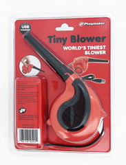 Playmaker Toys World's Tiniest Blower demonstrates USB-powered portability.