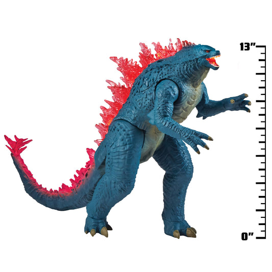 PlayMates Godzilla x Kong 13-Inch Mega Deluxe detachable head for heat ray misting activation.