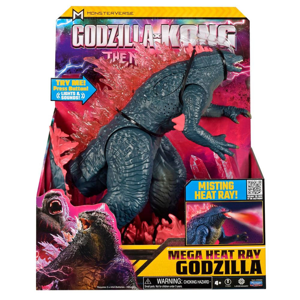 PlayMates Godzilla x Kong 13-Inch Mega Deluxe packaging bold Hollow Earth inspired design.