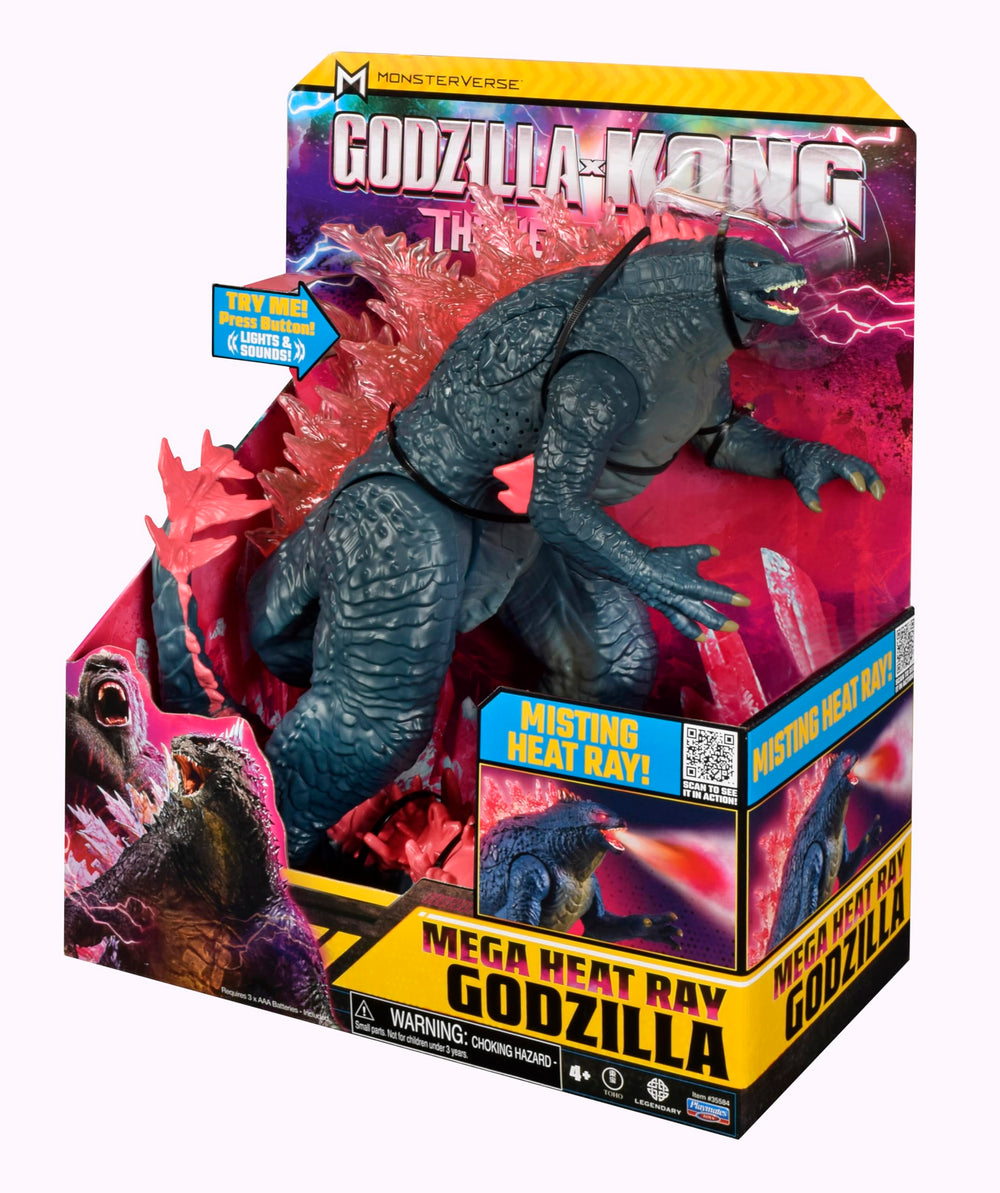 PlayMates Godzilla x Kong 13-Inch Mega Deluxe sculpted details highlight textured skin and fierce gaze.