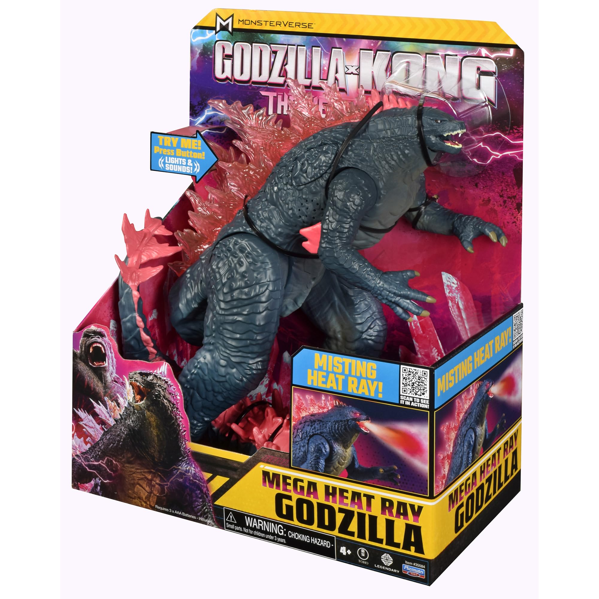 PlayMates Godzilla x Kong 13-Inch Mega Deluxe art direction shows dynamic battle-ready pose.